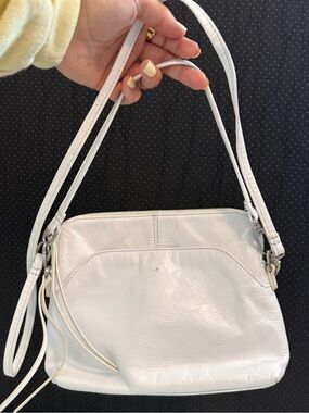 HOBO The Original White Leather Crossbody Or Shoulder Bag Minimalist Chic Boho